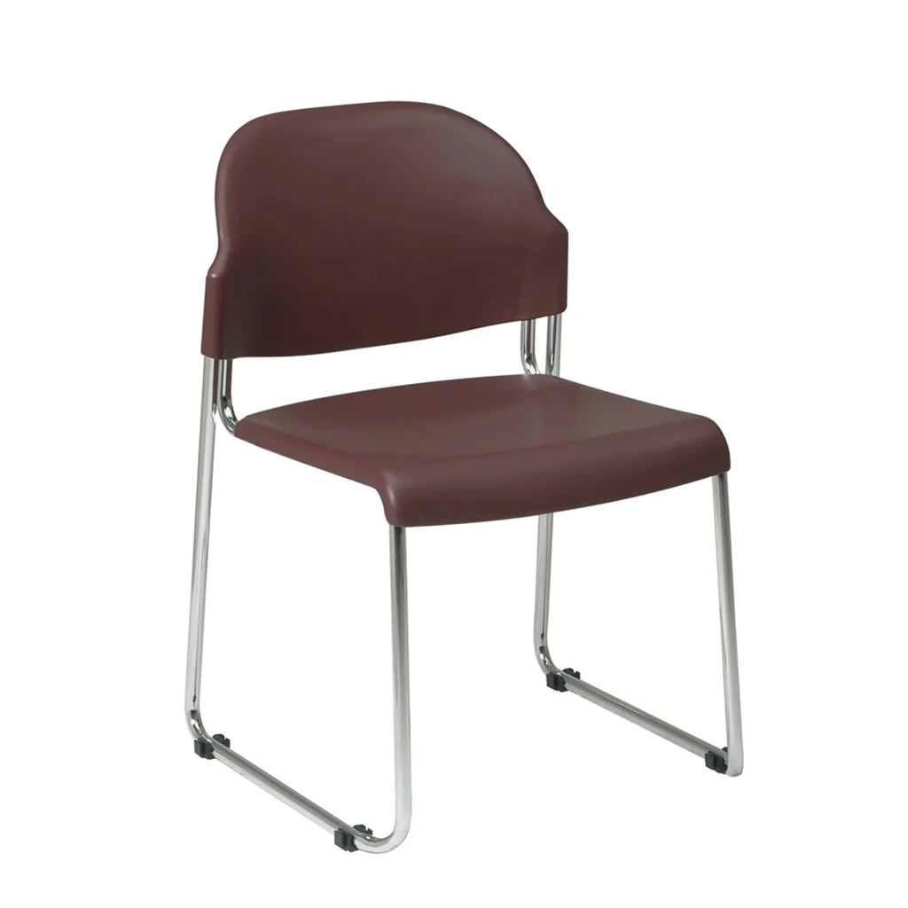 Burgundy Red Plastic Stacking Chair Set of 4 A9207