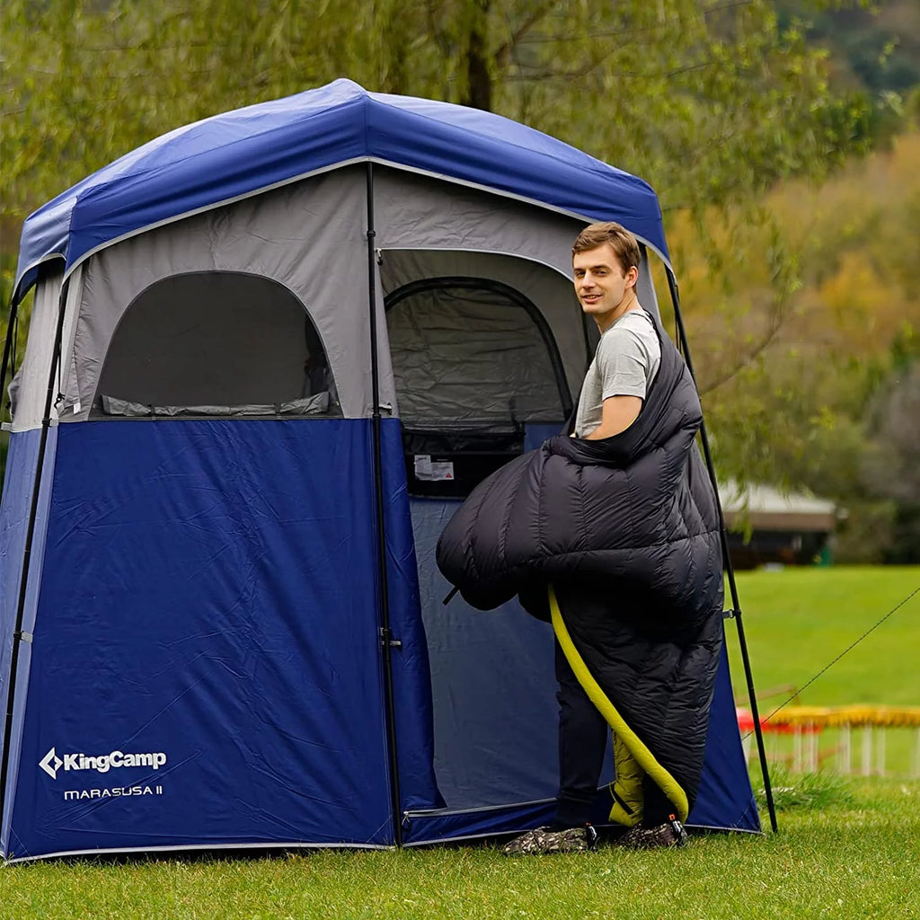 Oversized 2 Rooms Camping Shower Tent with Carry Bag U293