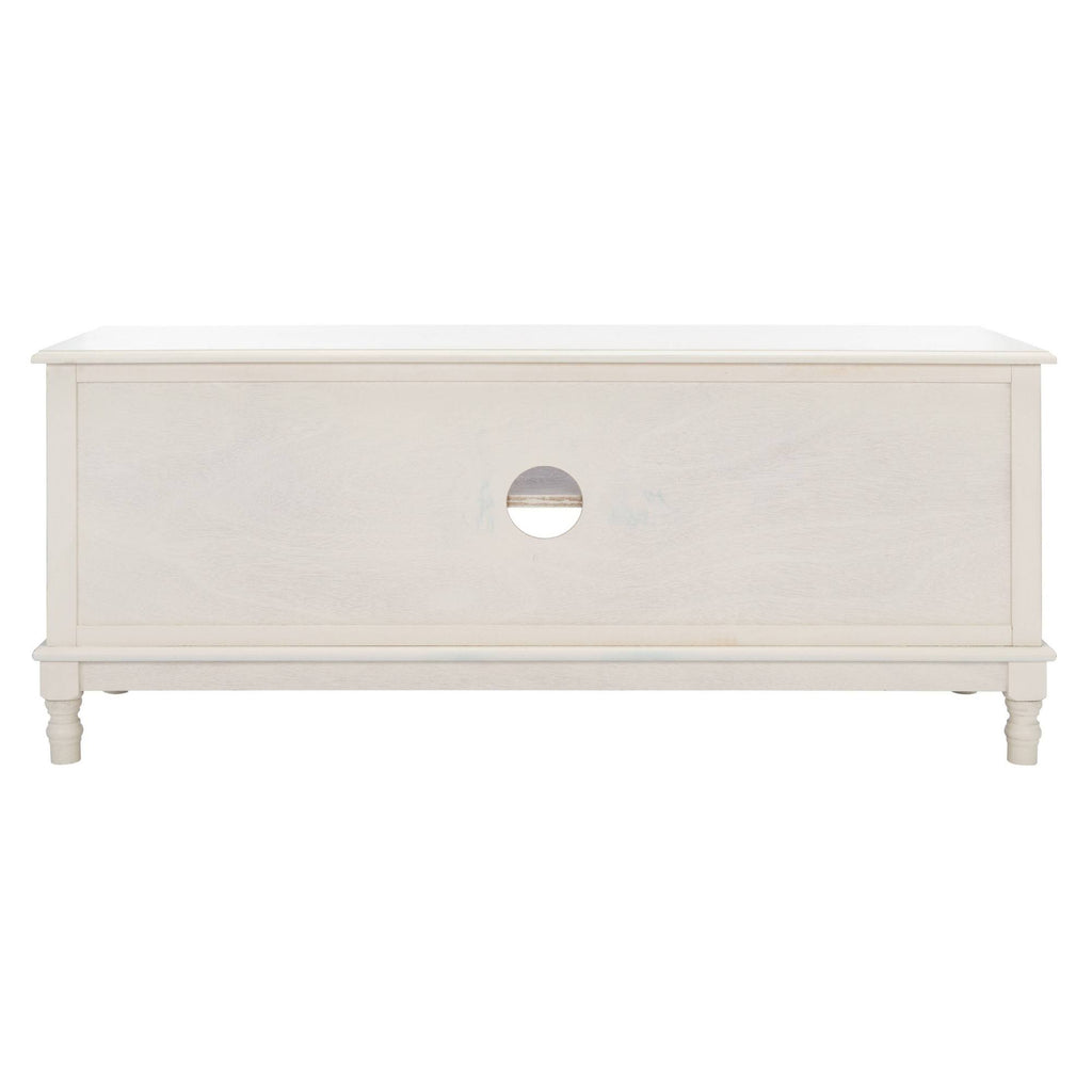 2 Door 1 Shelf Media Stand Distressed White B5592