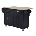 Black Rolling Kitchen Island Cart G4559