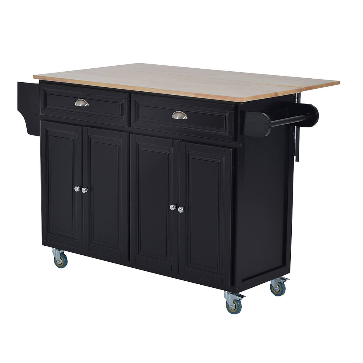 Black Rolling Kitchen Island Cart G4559