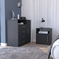 Black 2 Piece Bedroom Set with 4 Drawer Dresser and Nightstand P645865