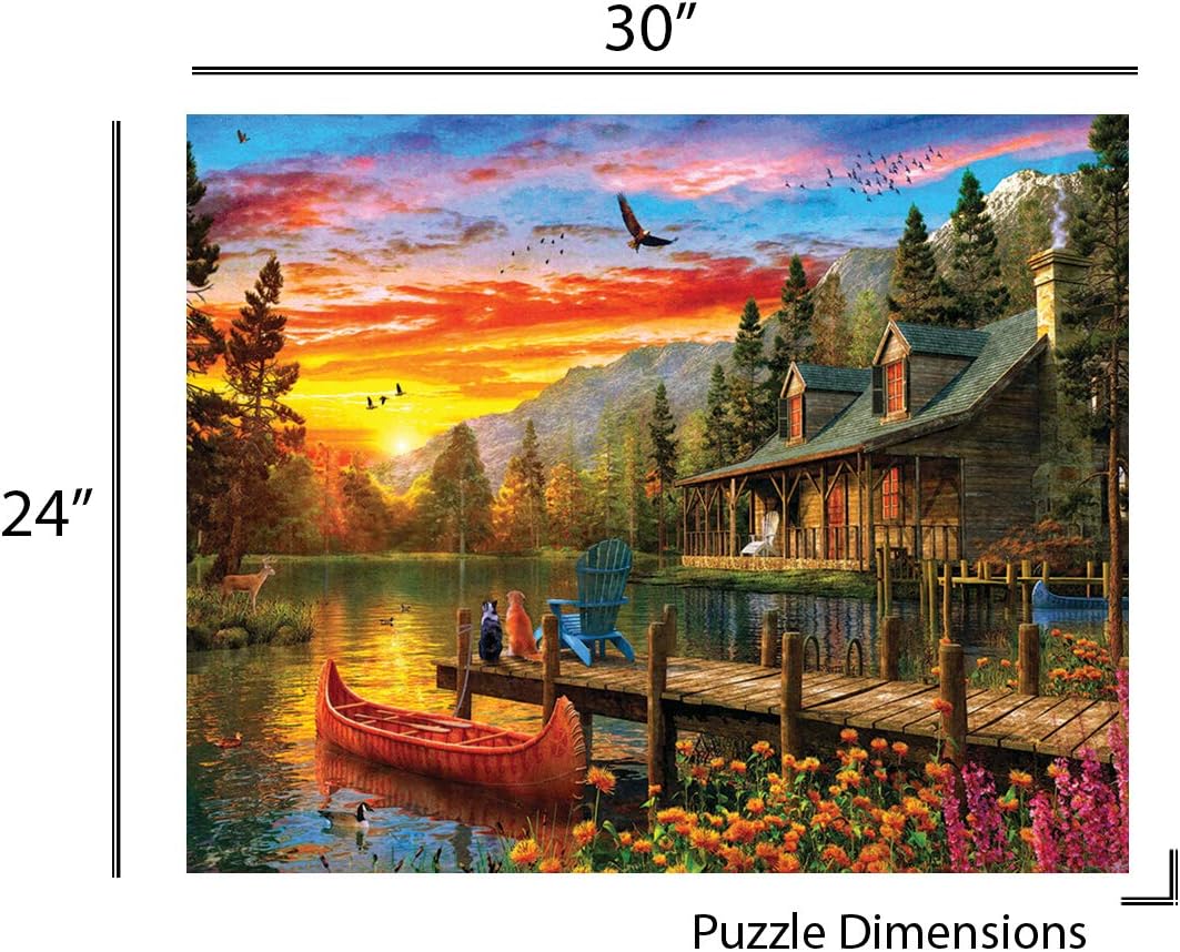 1000 Piece Jigsaw Puzzle Cabin Evening Sunset B904