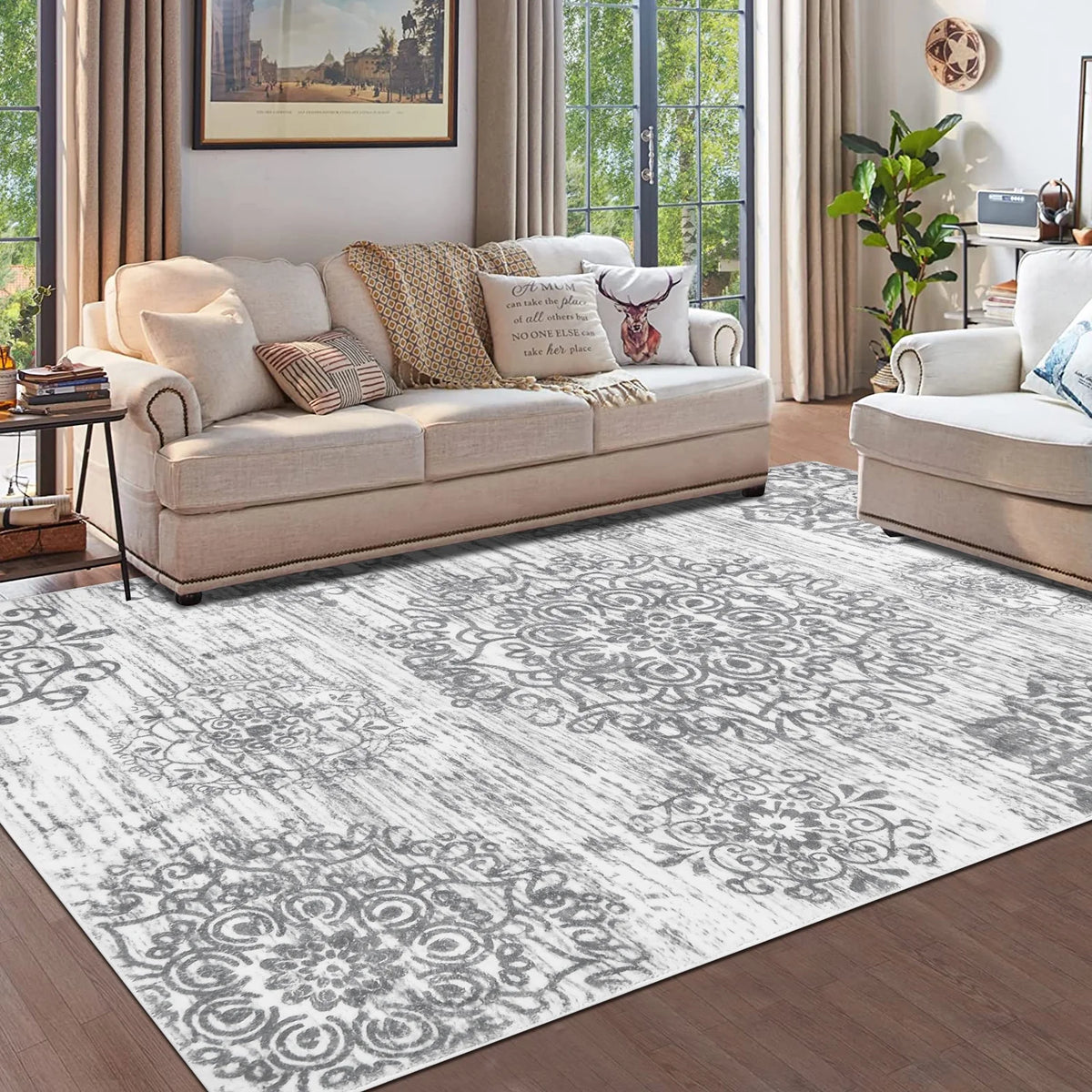 Boho Non-Slip Washable Area Rug 4'x6' A307419