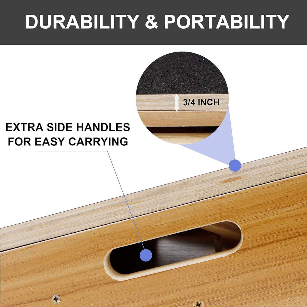 Wooden Slant Board, Adjustable Incline Board, Non-Slip Stretching Board, Pack of 2 F524