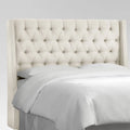 California King Tufted Wingback Linen Headboard B39467