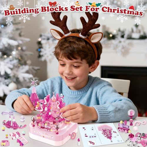 Christmas Tree Building Block Set with Rotating Music Box Q631626