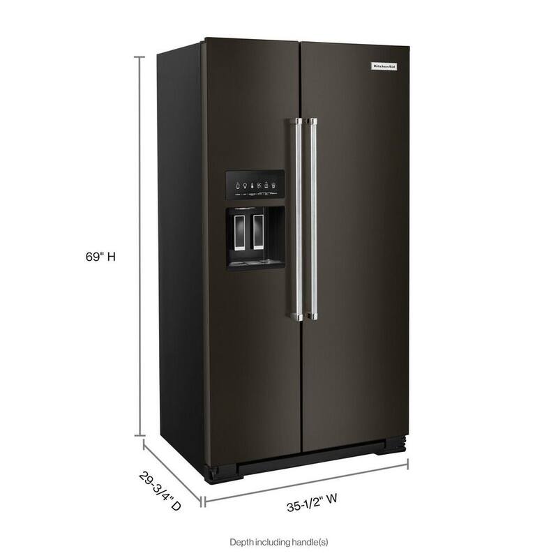 Black Stainless Steel Counter Depth Side by Side Refrigerator S3028