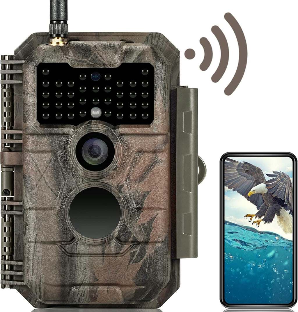 Camo Trail Camera with WiFi Bluetooth 24MP 1296P No Glow Night Vision Motion Activated Waterproof F6821