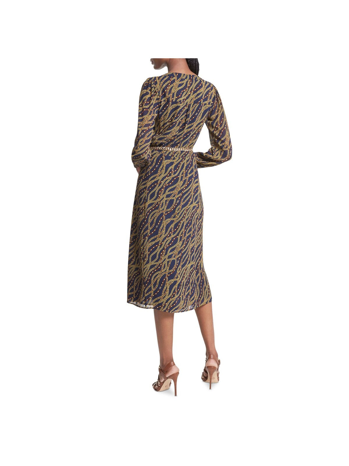 Navy V Neck Midi Cocktail Shirt Dress I492