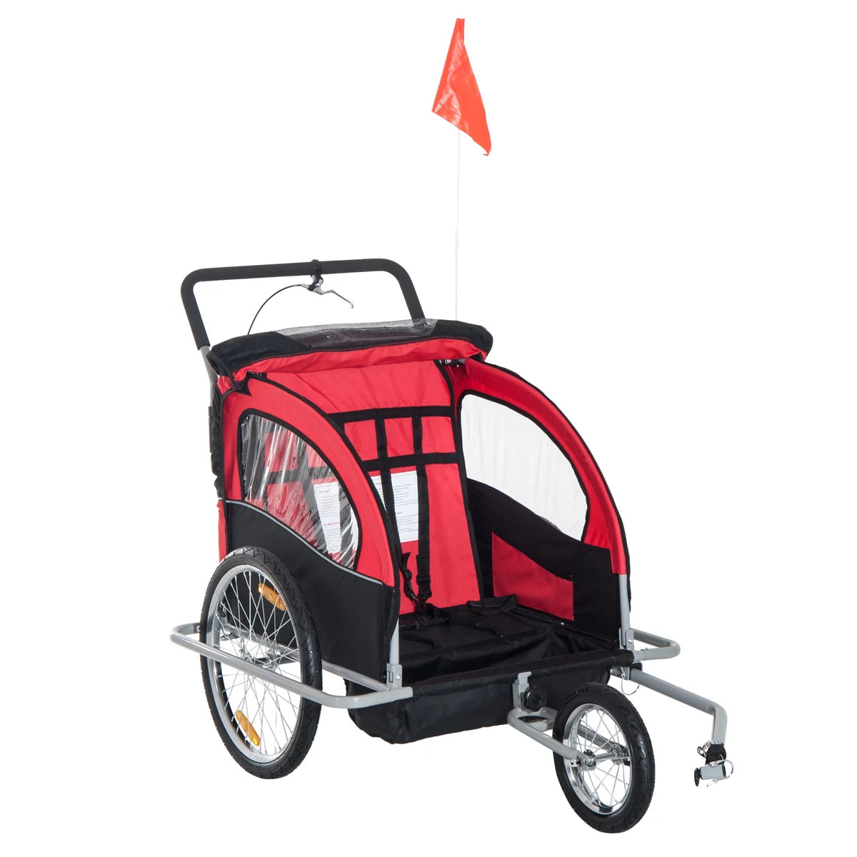 Blue 2-In-1 Double Child Bicycle Cargo Trailer And Jogger Y862972