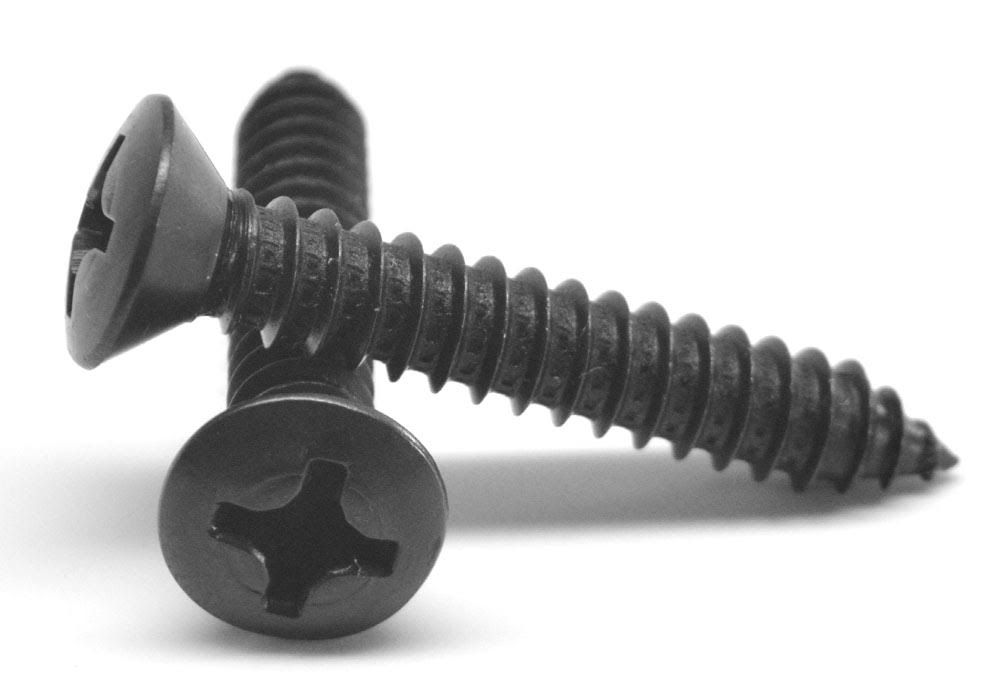 #10-16 x 1 1/4 Sheet Metal Screw Phillips Oval Head Type AB Low Carbon Steel Black Oxide C194