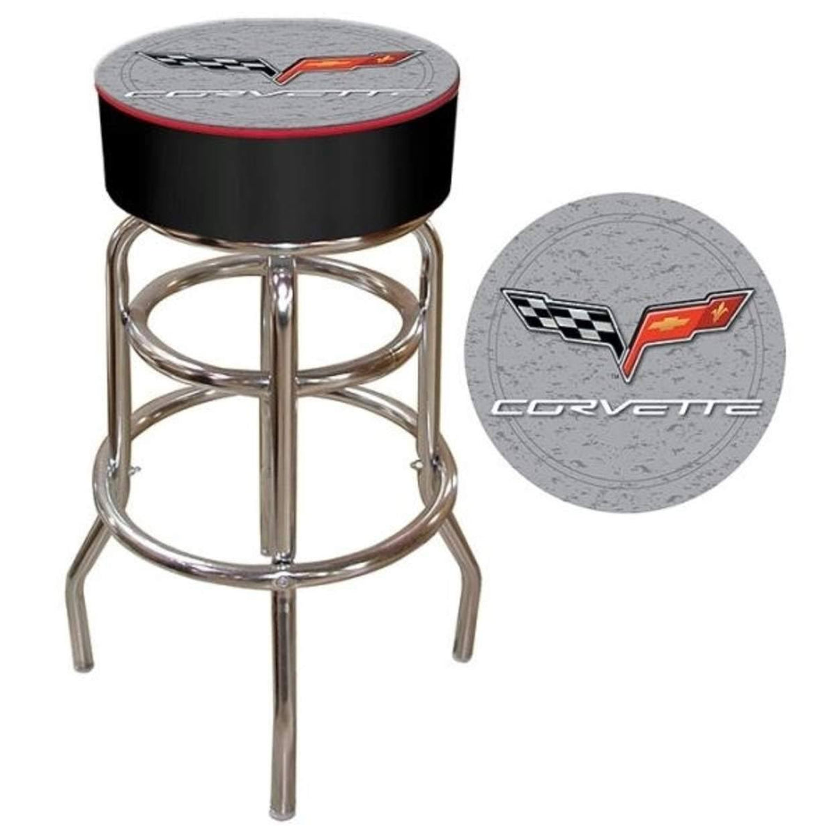 Padded Bar Stool - Silver S2428