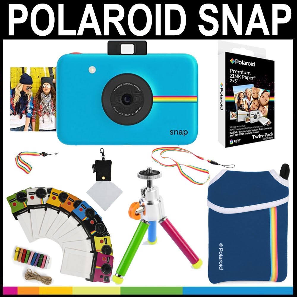 Blue Instant Camera with Zink Paper (20 Pack) D85088