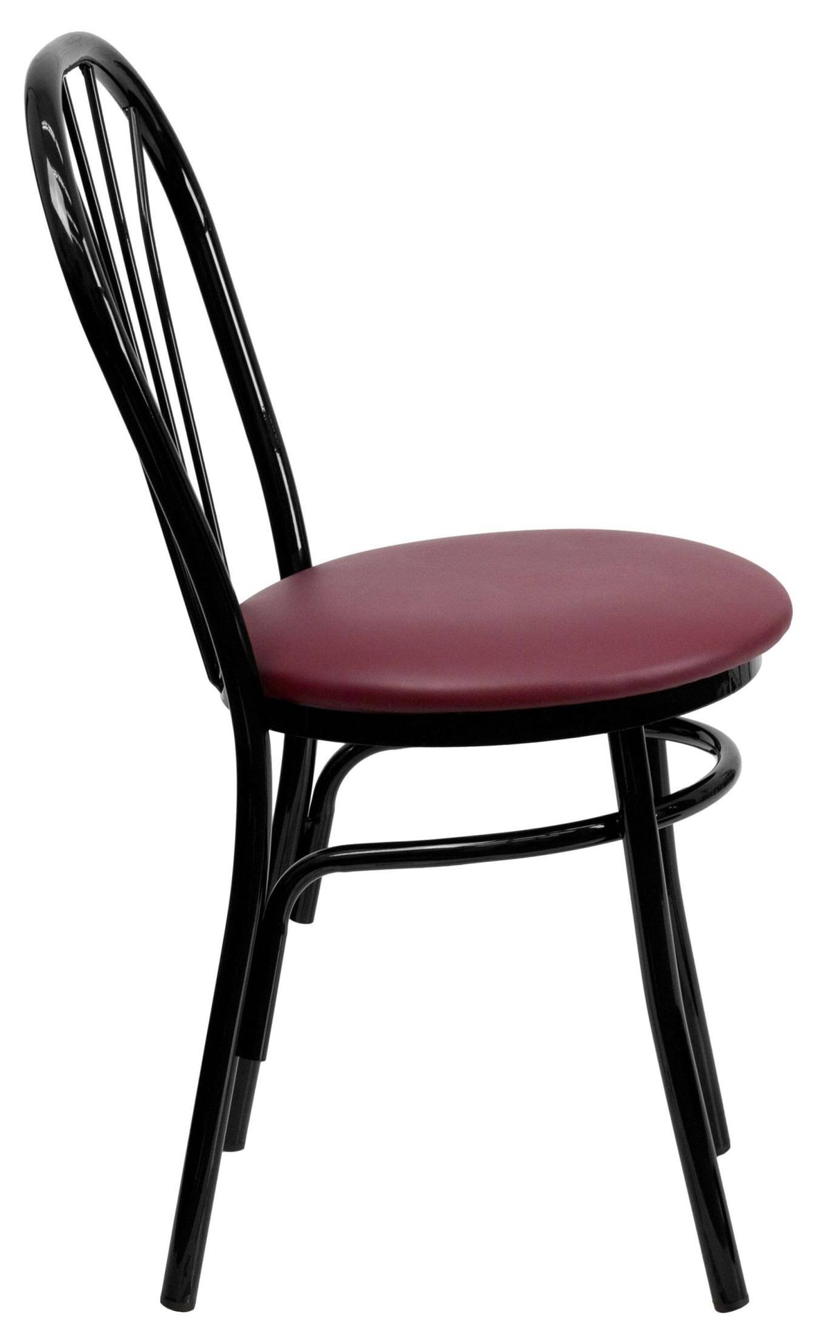 Burgundy Vinyl Metal Chair G208