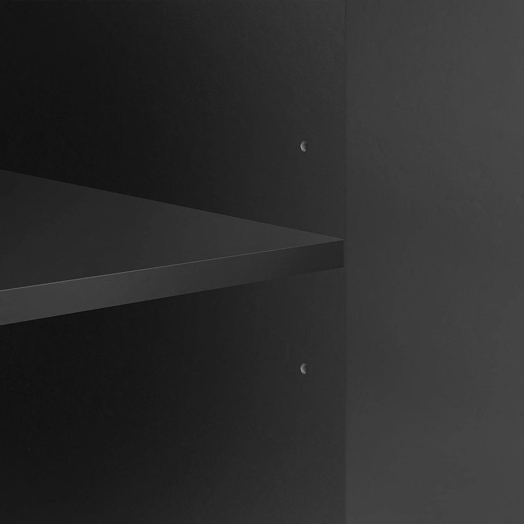 Black Curved Sideboard Cabinet with Adjustable Shelves M16783