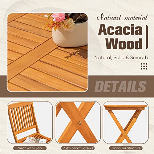 3 Piece Acacia Wood Folding Bistro Set F8117