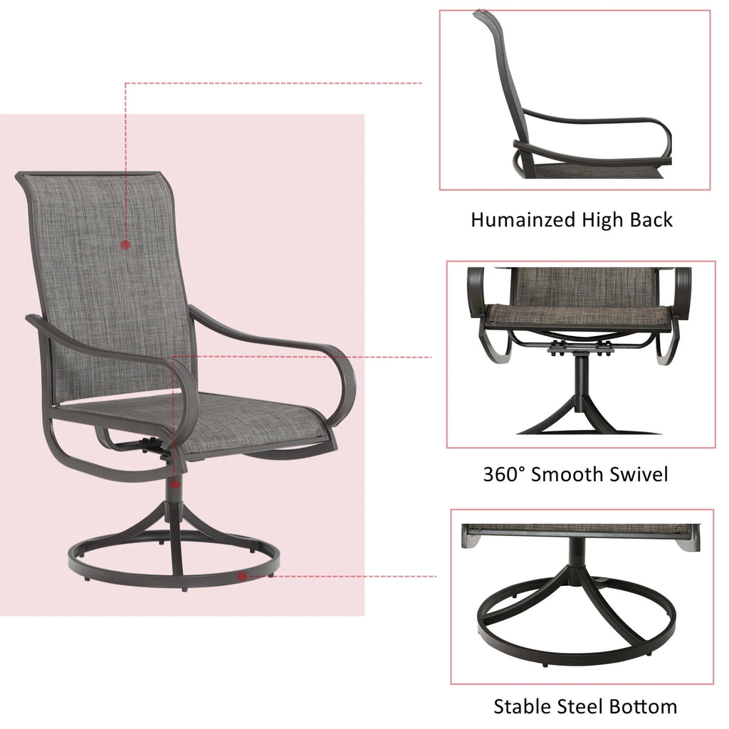 Swivel Dining Chairs Set of 2 with Black Steel Frame O443
