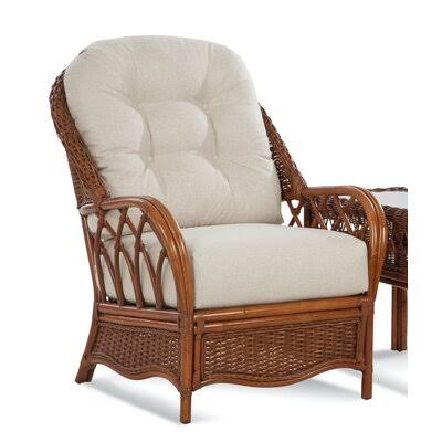 Gray and White Performance Stripe Tufted Armchair E314