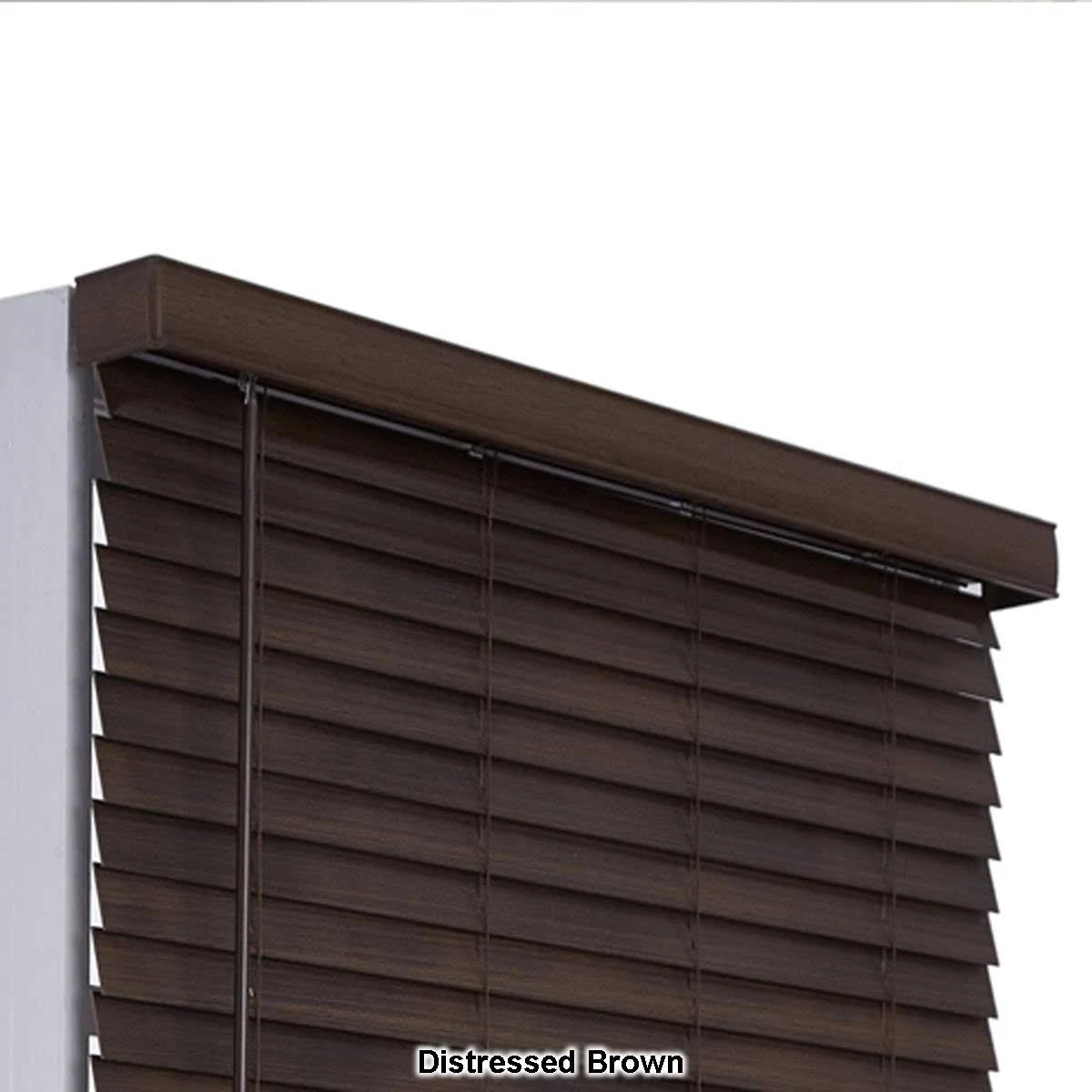 2in. Cordless Faux Wood Blinds White D5016