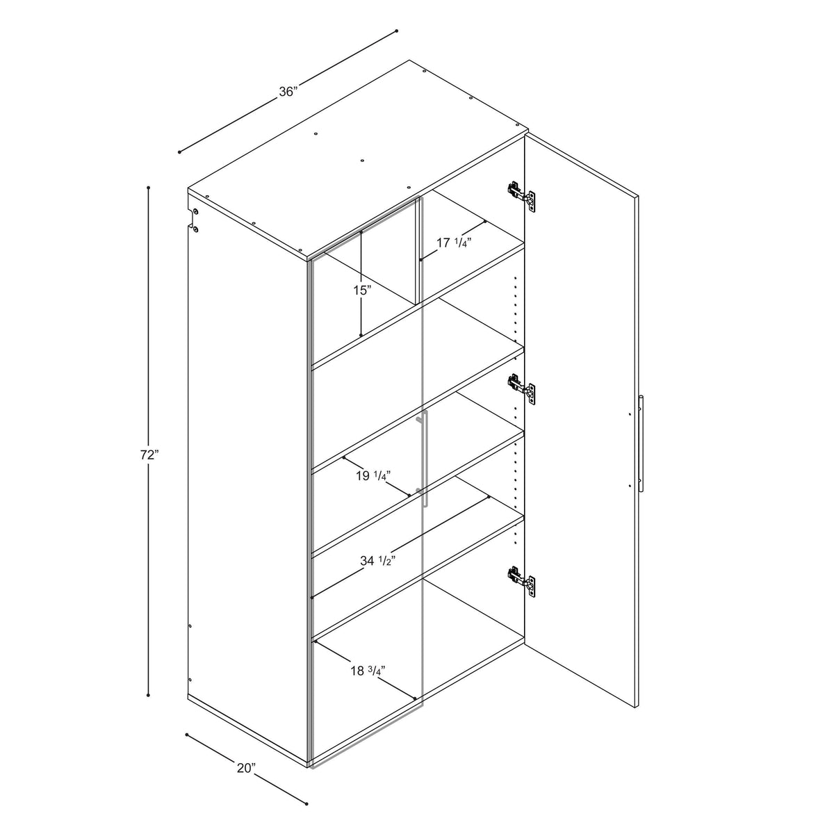 Large Light Gray Storage Cabinet N183814