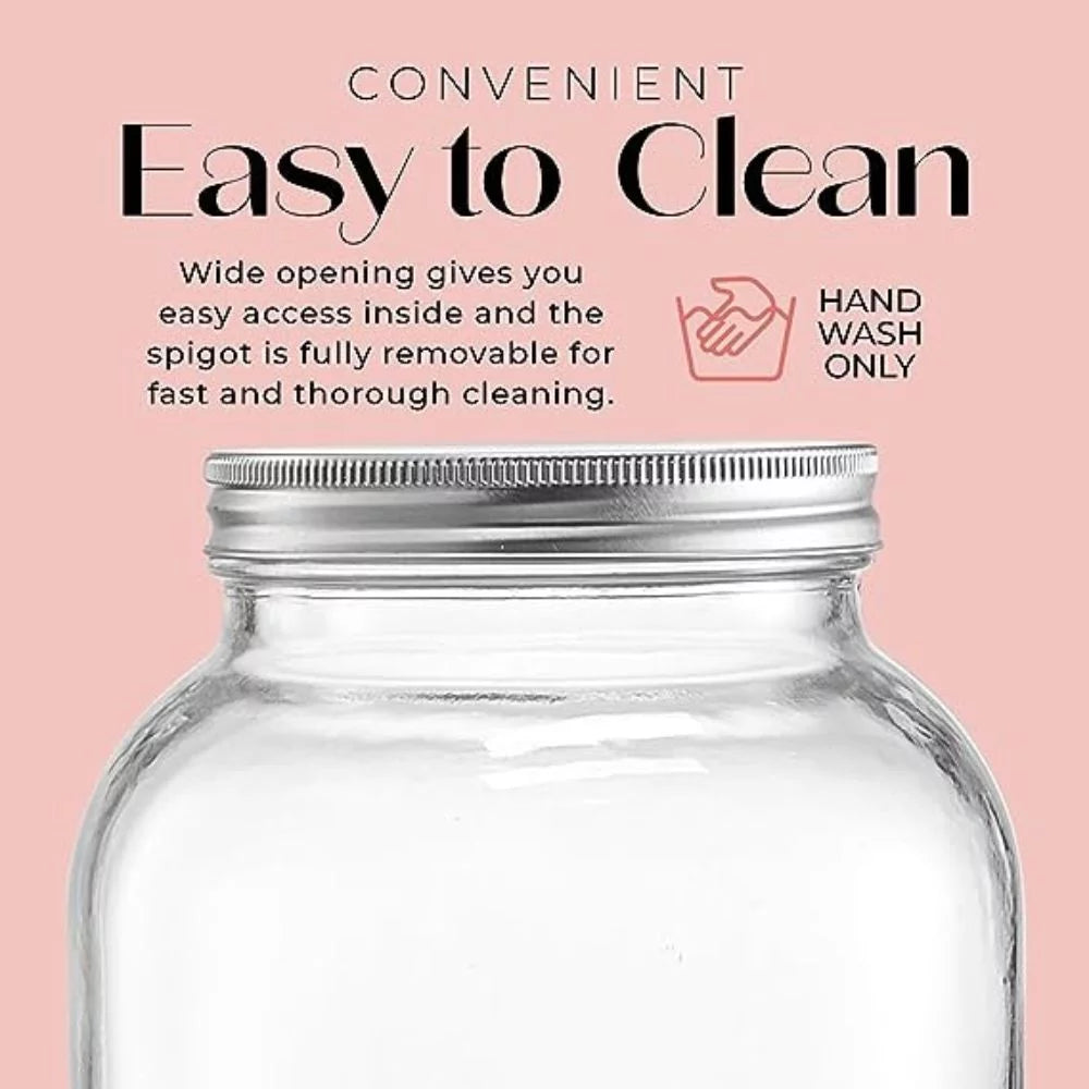Clear Glass Beverage Dispenser with Spigot and Stand 1 Gallon A11518
