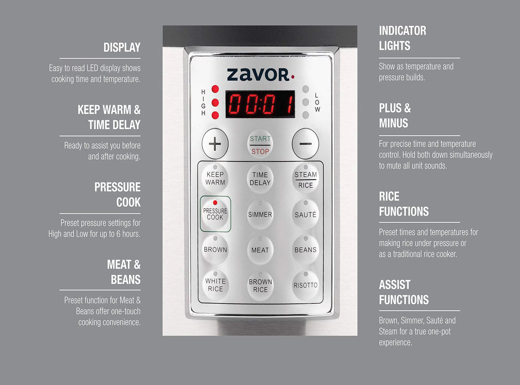 6Qt Electric Pressure Cooker and Rice Cooker F7343