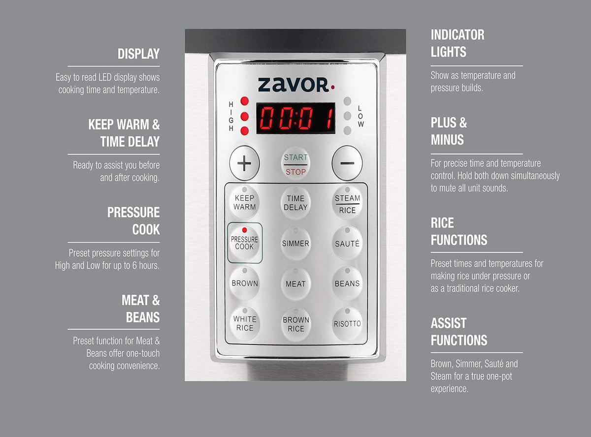 6Qt Electric Pressure Cooker and Rice Cooker F7343