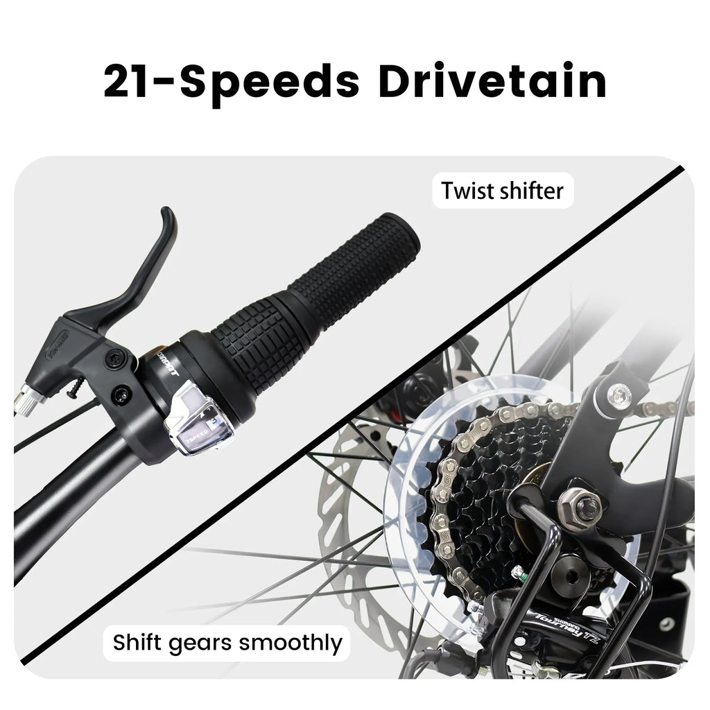 24 inch 21 Speeds High-Carbon Steel Mountain Bike C844