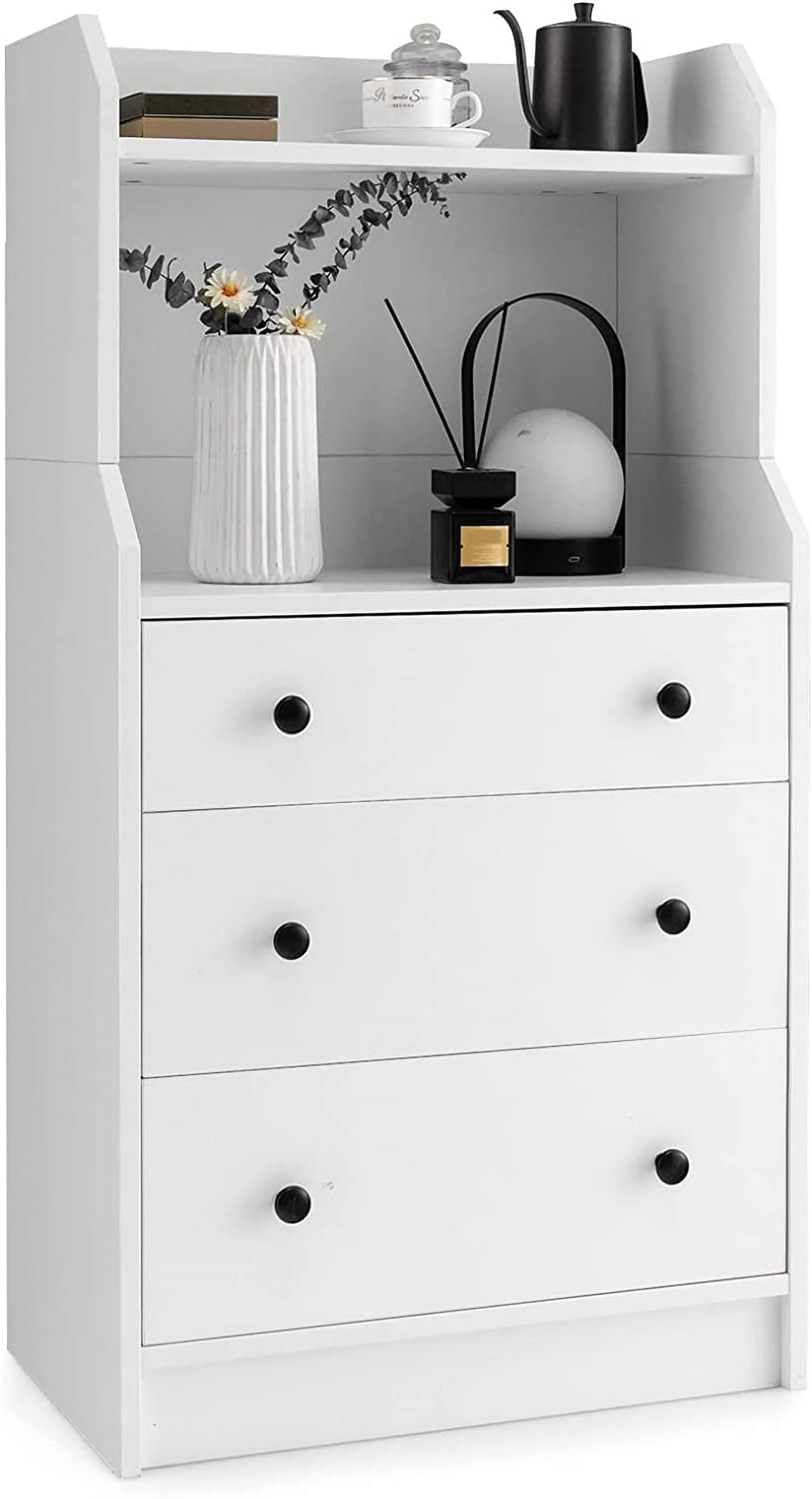 White 3 Drawer Wood Dresser Y433270