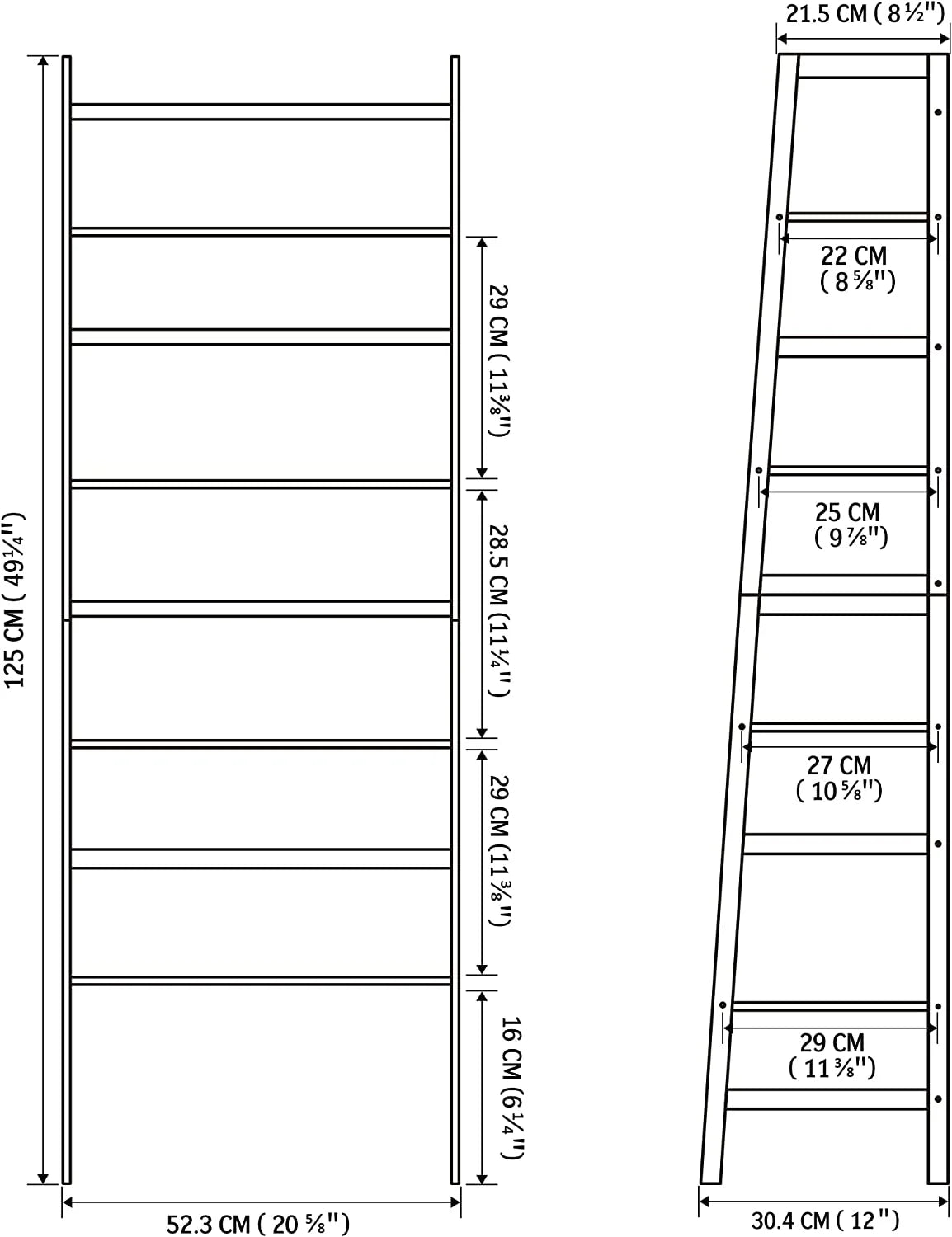 4 Tier Brown Bookshelf Z47457