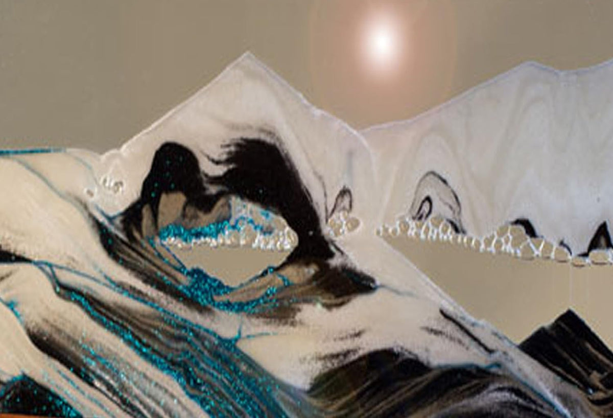 Ocean Blue Bubble Motion Falling Sand Art O4318