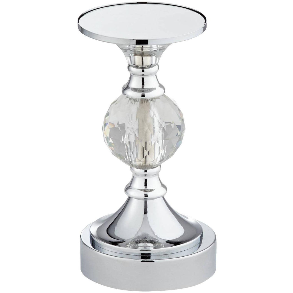 Chrome and Crystal Pillar Candle Holders Set of 3 P55578