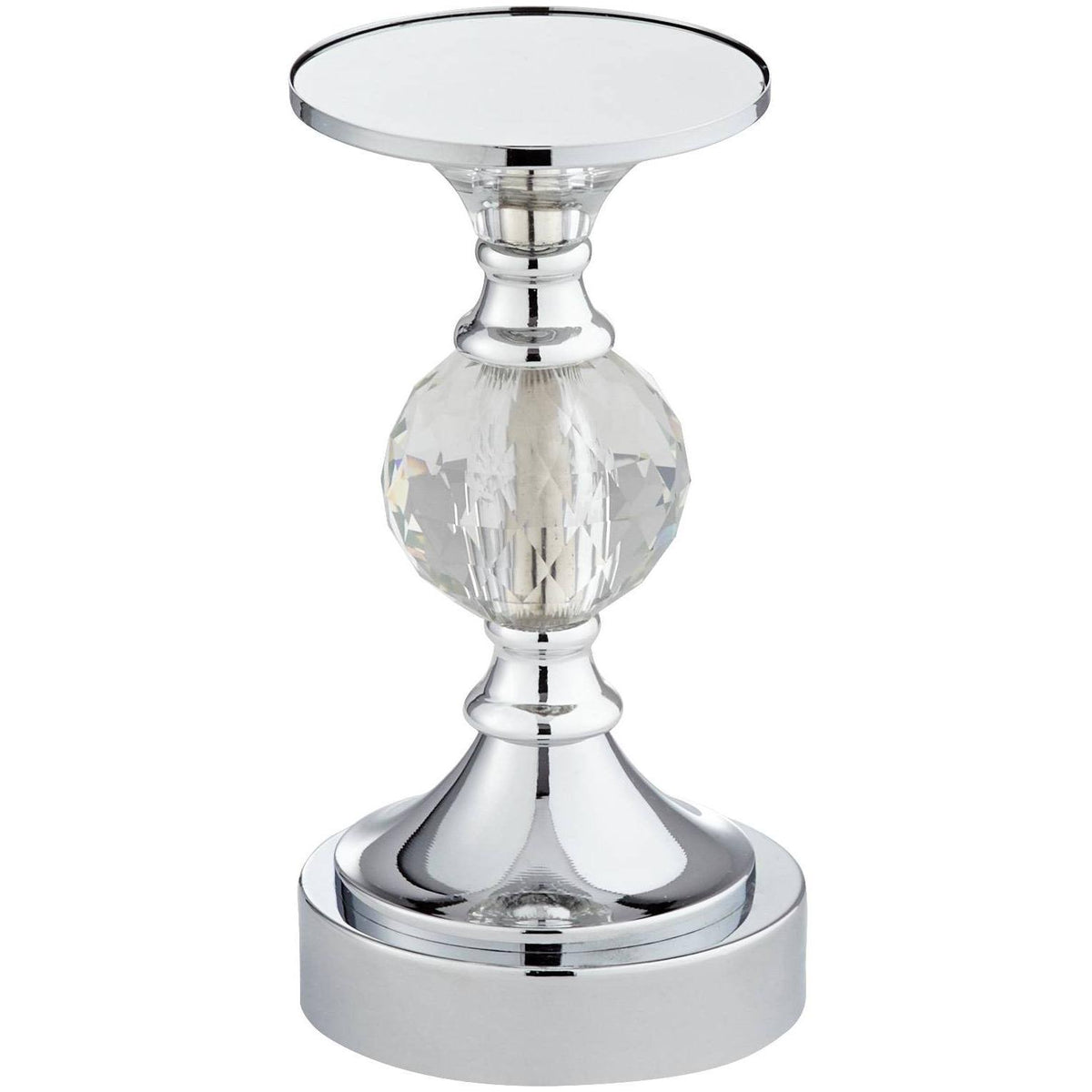 Chrome and Crystal Pillar Candle Holders Set of 3 P55578