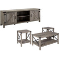 4 Piece TV Stand Coffee Table and 2 End Tables in Gray G49187