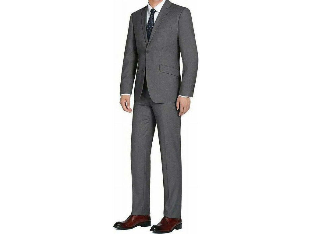 Charcoal Gray Solid Two Button Slim Fit Suit E900782