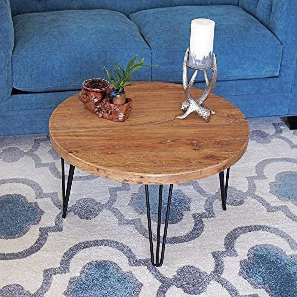 Round Old Elm Wooden Coffee Table S67017