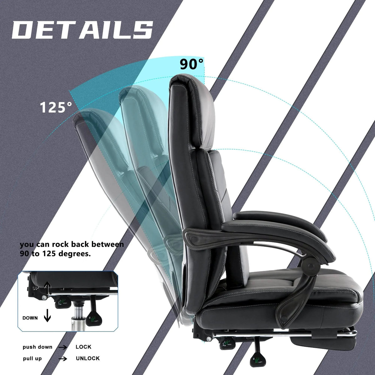 Brown Executive Office Chair with Footrest K8151