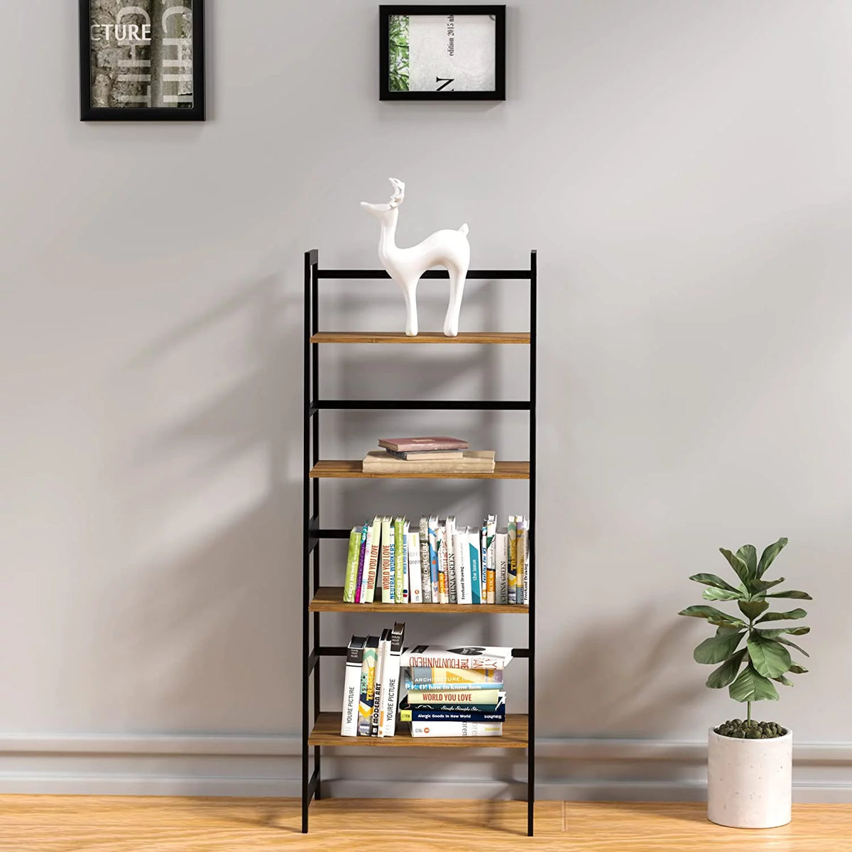 4 Tier Brown Bookshelf Z47457