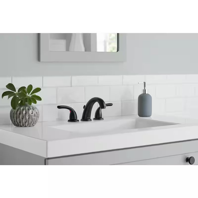 8 in. Widespread Double-Handle Bathroom Faucet Matte Black P217