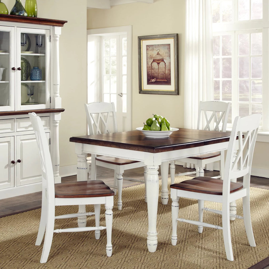 Off White Wood Dining Chair Pair S3457