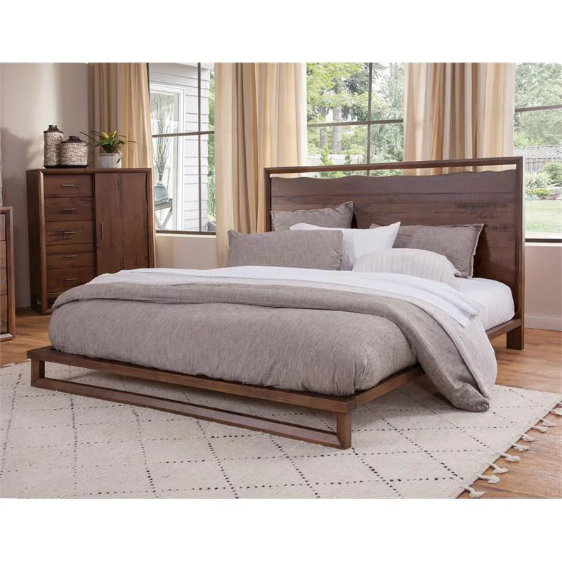 King Size Mocha Brown Wood Bedroom Set T228