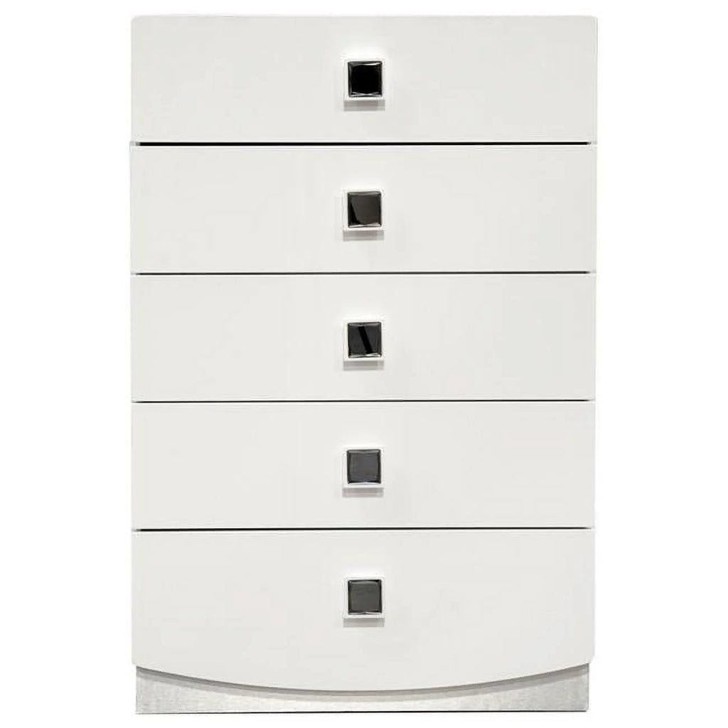 White 5 Drawer Poplar Wood Bedroom Chest F5624