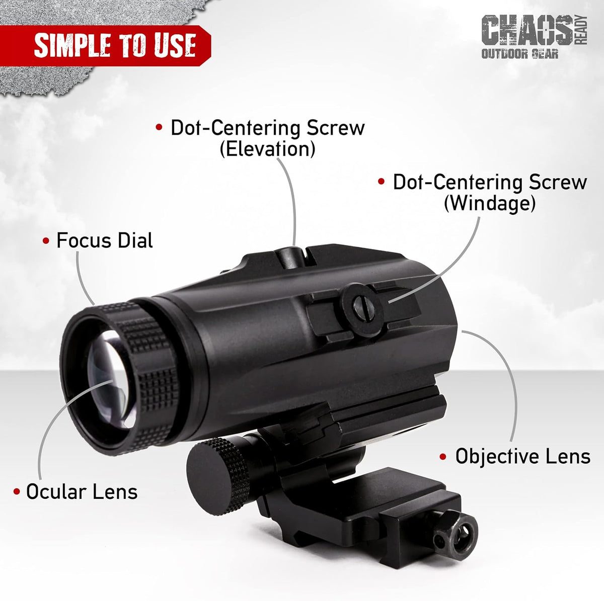 3X Red Dot Magnifier with QD Side Flip Mount S9391