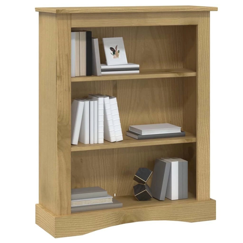 Natural 3-Tier Pine Bookcase Side Cabinet G420