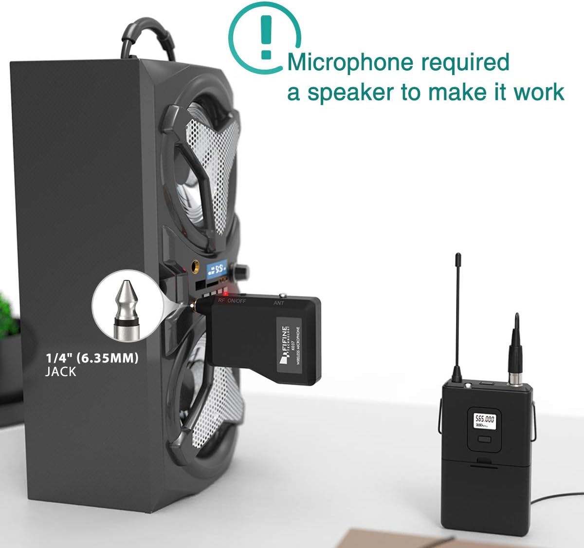 Wireless Microphone System with Headset and Lavalier Lapel Mics H617