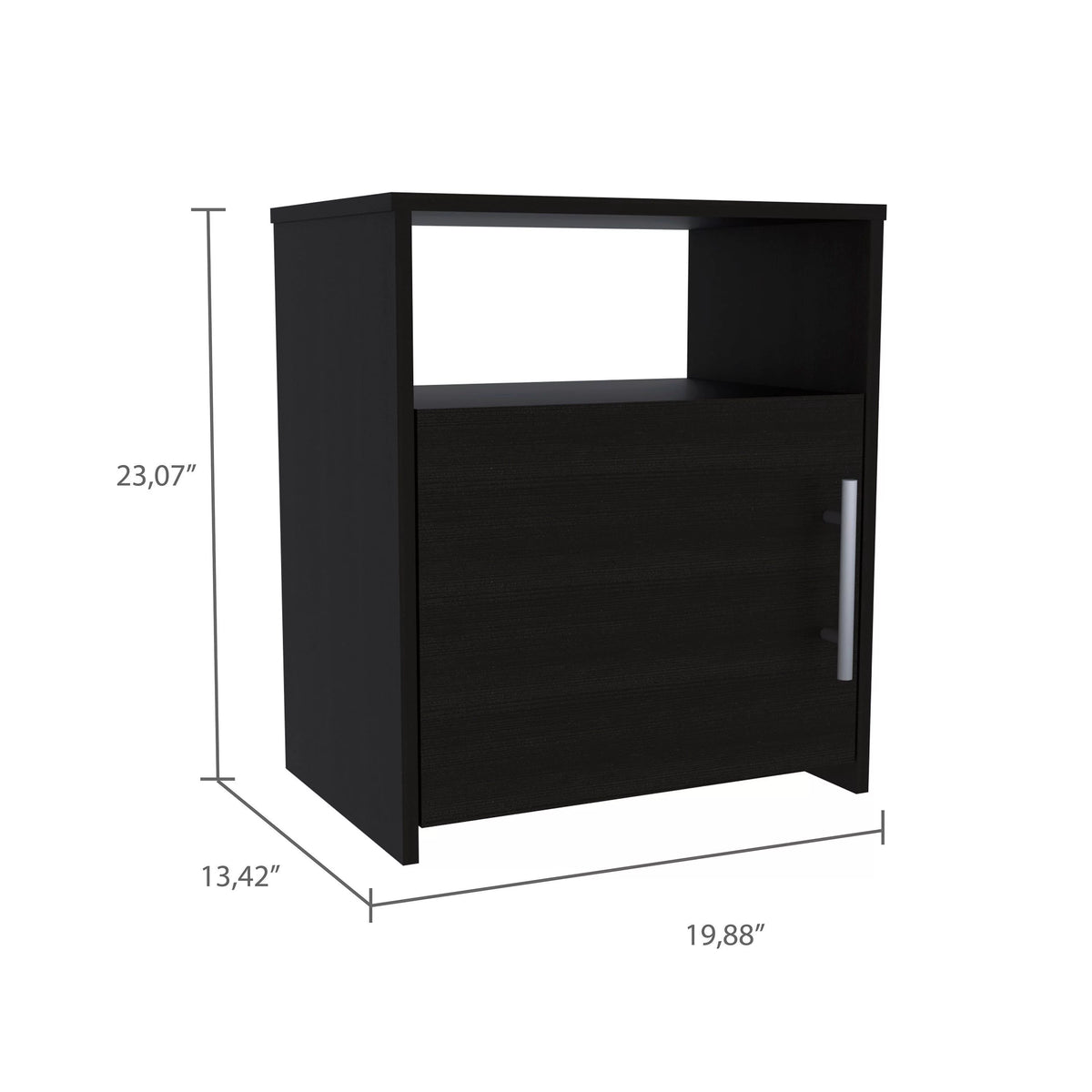 Black 2 Piece Bedroom Set with 4 Drawer Dresser and Nightstand P645865