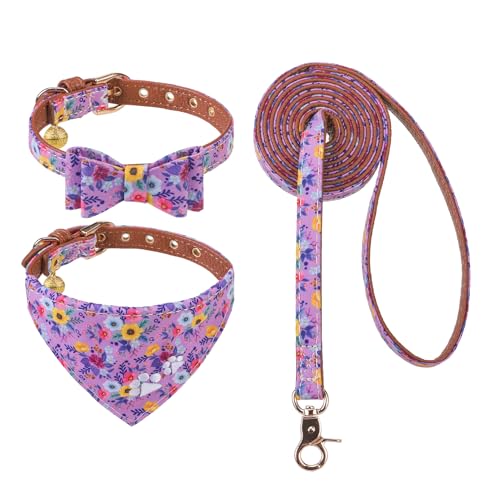 Blue Plaid Dog Collar and Leash Set Q5072