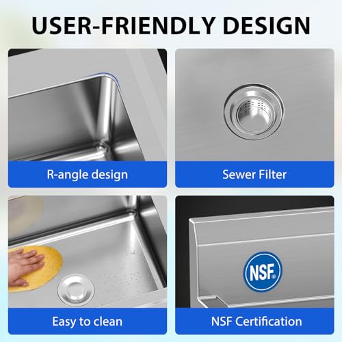 Stainless Steel Single Bowl Utility Sink with Pull-Out Faucet C91579