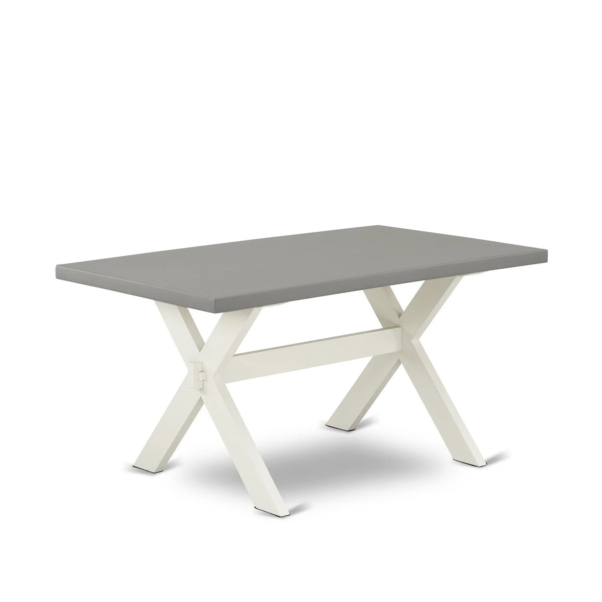 7 Piece Wood Dining Table Set with 6 Linen Fabric Chairs C5949